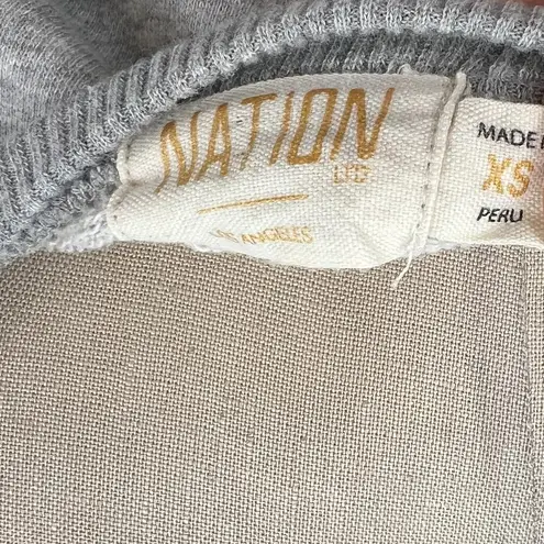 Nation Ltd One Shoulder Sleeve Sweatshirt Pima Cotton Terry Gray Size XS