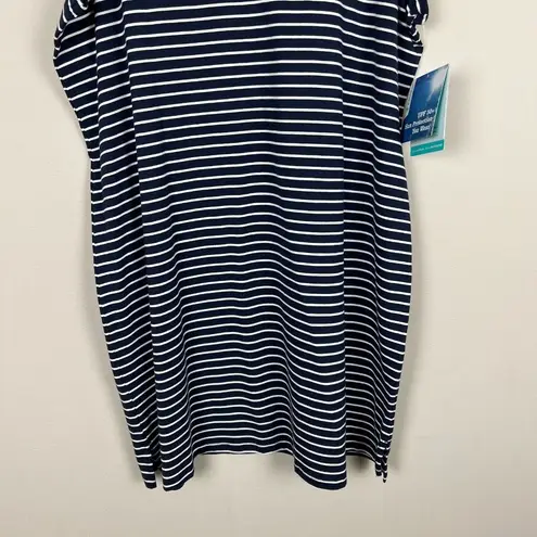 Coolibar Oceanside Tank Dress Womens XL Navy Blue Stripe Sleeveless UPF 50+ New