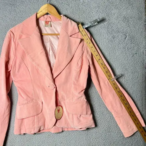 Split Personality Corduroy Blazer Women S Pink Collared Lined Fairycore NEW READ