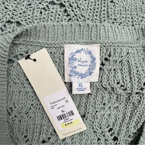 Blue Rain  Knit Sweater in Soft Green size XL