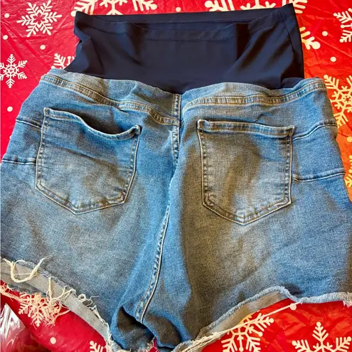 Stylish Blue Denim Maternity Short Bundle 2 Size XL