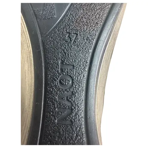 Naot Pinotage Ornament Leather Gold Taupe Wedge Sandals Size EU 37 US 6