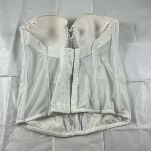 Maidenform 34B white lace strapless corset bustier