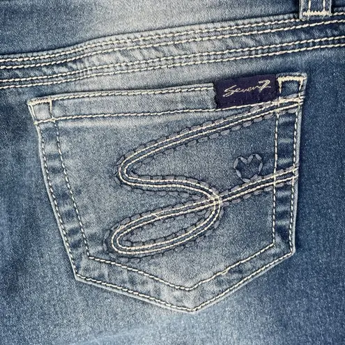 Seven7 Straight Leg Jeans Womens 16 Dark Wash Denim Heart Pocket Y2K Embroidered