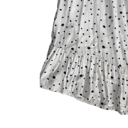 FATE. Anya polka dot ruffled bell sleeve mini dress WHITE BLACK SZ MEDIUM