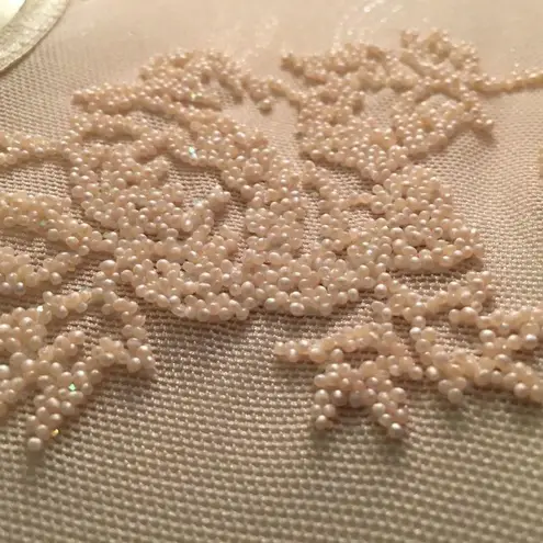 RARE RENFREW SCOTLAND BEADED PEARL SHIMMER SHEER TOP Size undefined