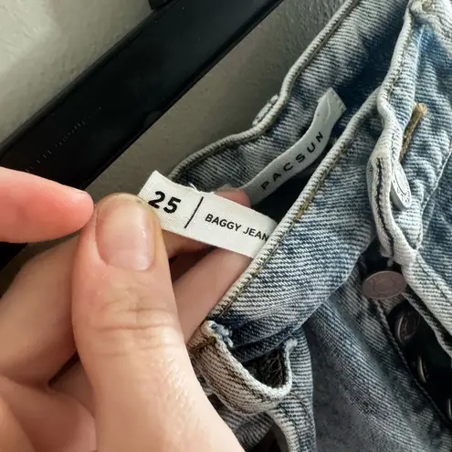 PacSun  Light Blue Distressed baggy wide leg Women Jeans