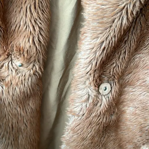 Bobeau B Collection By Twiggy Faux Fur Warm Brown Teddy Jacket Size XS