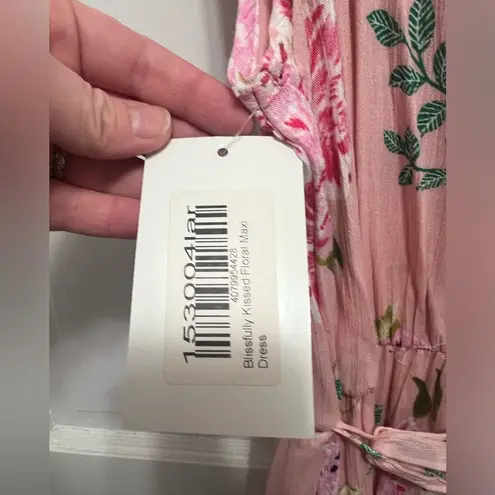 Peach Love California Pink Floral Maxi Dress in Large