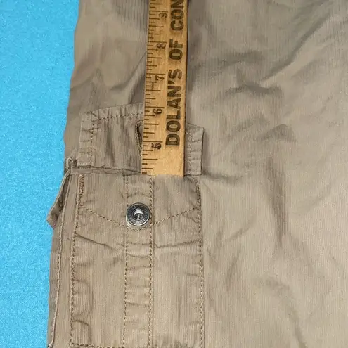 Gloria Vanderbilt cargo cotton crop pants 9 pockets tan size 14