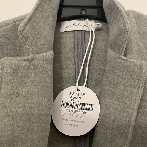 Petal and Pup  Long Grey Coat Lightweight Single Button Collared Coat NEW - Image 3