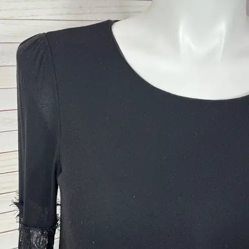 Love Fast Live Hard Lace Panel Sleeve Tunic Dress Black Large Gothic Boho Witchy