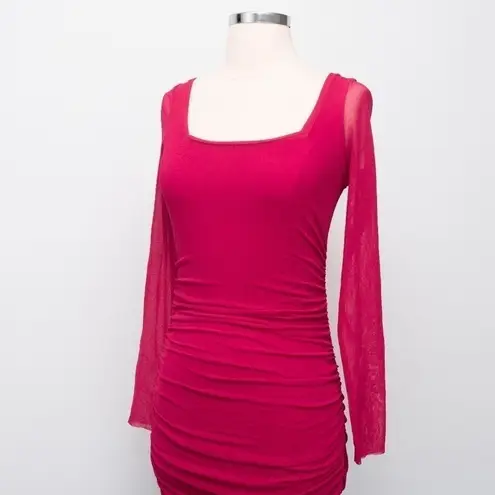 Fuzzi. Rusched Bodycon Dress. Pink Size XS