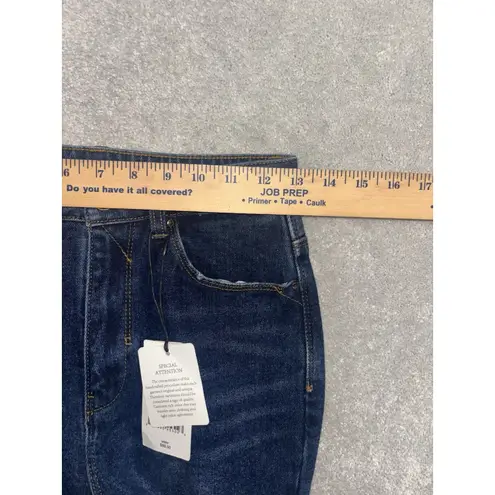 a loves a high rise straight leg jeans nwt fray raw hem size 26 Blue