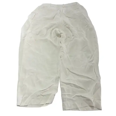 Co Pants Womens 8 White Draped Pocket Trousers High Rise Pleated