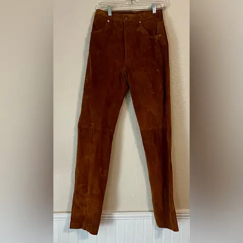 Vintage Wrangler Leather Pants Caramel Brown Jeans Slacks Size undefined