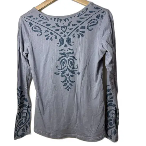 Roper Shirt Womens M Blue Floral Southwestern Studded V