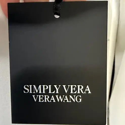 Simply Vera Vera Wang Lace Hem 2Fer Top White Knight Size Small NWT