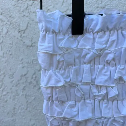 Anthropologie  X Mare Mare Ruffle Smocked Tube Crop Top: White