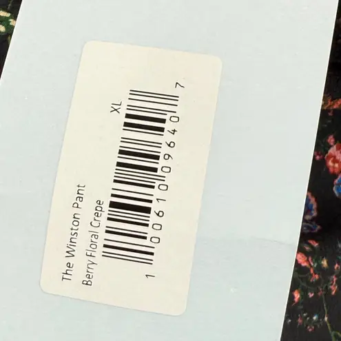 Hill House Winston Floral Print Wide Leg Pants Black Pink Blue XL Extra Large