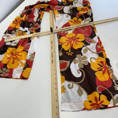 Faithfull the Brand Pants Womens Small Orange Celvia Ulani Floral Wide Leg