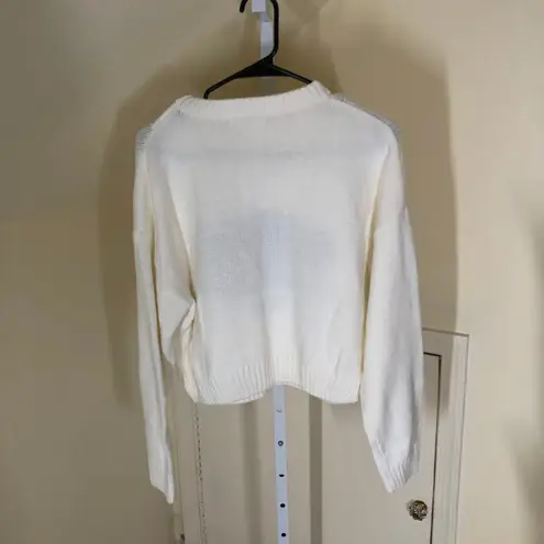 Grayson Threads  NWOT Women's USA Graphic Sweater Off-White Size L - Image 4