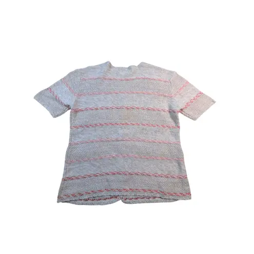 Embroidered Floral Cardigan – Short Sleeve Button Up Women's S Tan