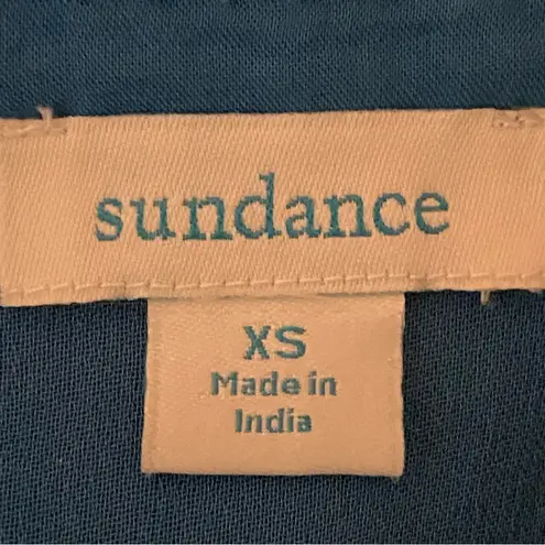 Sundance “Bright Pathway” teal, embroidered, shift dress w/POCKETS. Size XS. EUC