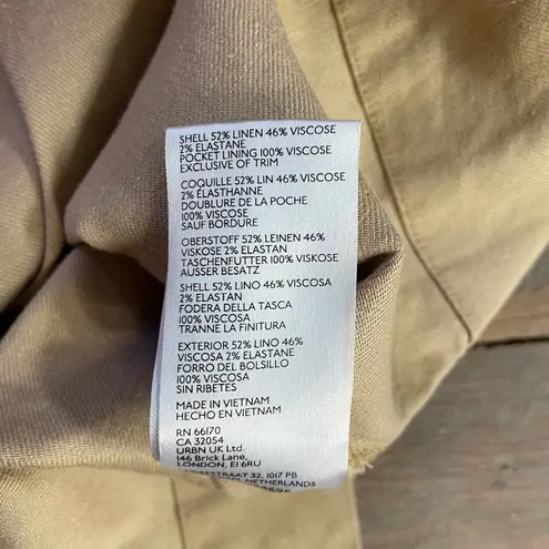 Maeve by Anthropologie Wide-Pleated Khaki Linen Blend Midi Skirt - Sz 10 ๐งก๐