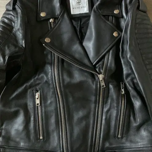 ANINE BING Cassidy black leather jacket