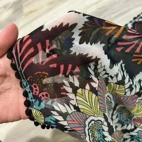 H&M  Sheer Swim Cover Shorts Lace Trim Floral Paisley Print 1” Inseam Size M - Image 5