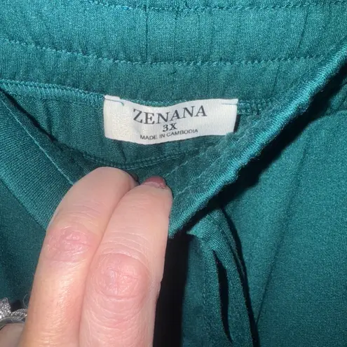 Zenana Outfitters Green Track Pants with Drawstring Waist