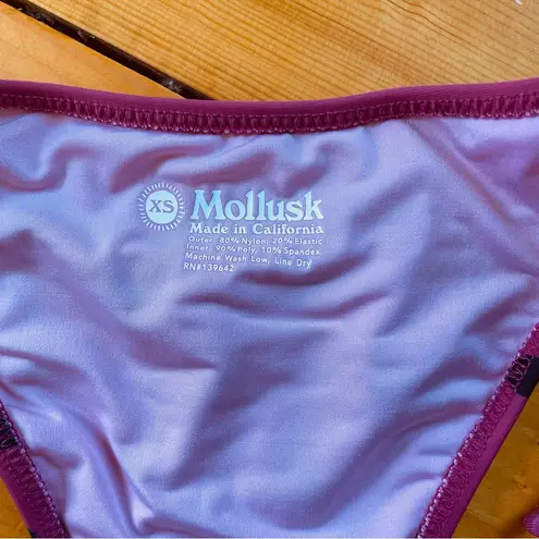 Mollusk Polka Dot Bikini Bottom Pink/Black Tie Side size XS Black