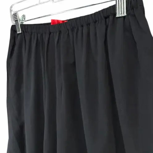 Shamask Pants Women 16 Black Viscose Cotton Pull On Ankle Split Hem Minimalist