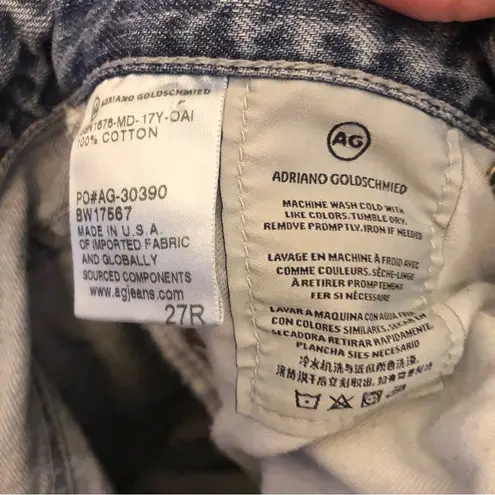 AG Adriano Goldschmied  Phoebe Vintage‎ Distressed High Waisted Light Jeans 27