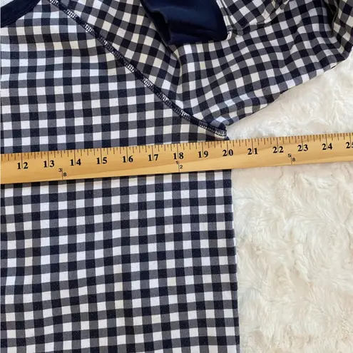 Draper James Womens Natalie Classic Crewneck Sweatshirt Large Navy Multi Gingham