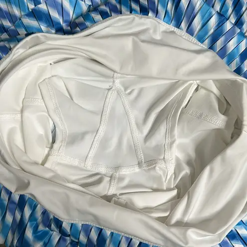 Lucky In Love 15" Pleated Tier Tennis skirt Skort White Blue Size XL