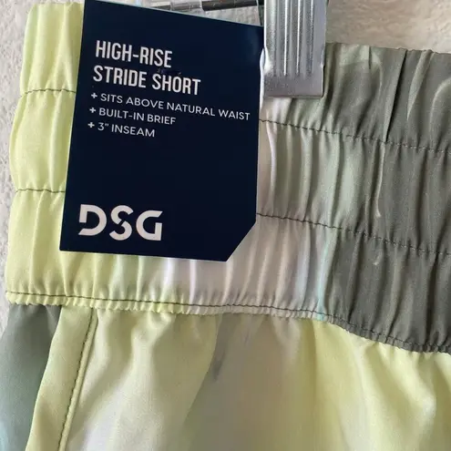 NEW DSG Women's High Rise Stride Short XL Tie Dye 3" Inseam Built in Brief Green