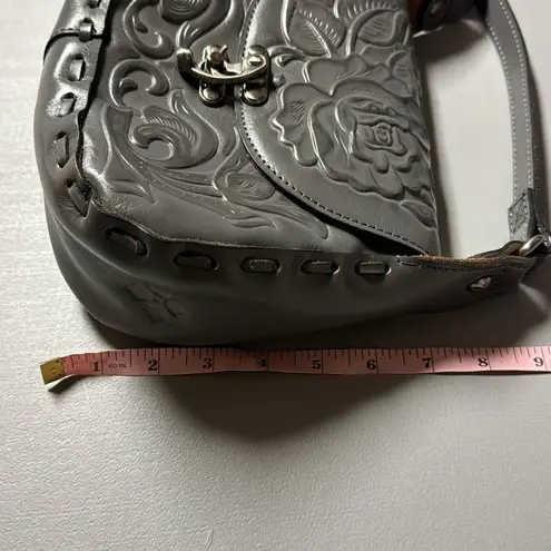 Patricia Nash Rose Tooled Collection Micaela Safflower Blue Leather Purse