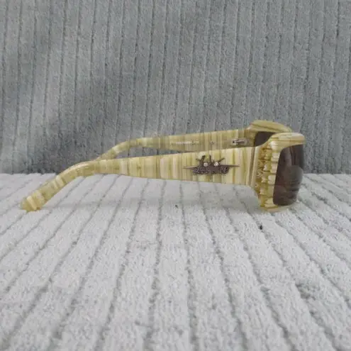 New Divine Eyewear Crush Tan Horn/Polarized Amber Sunglasses NWT Women's