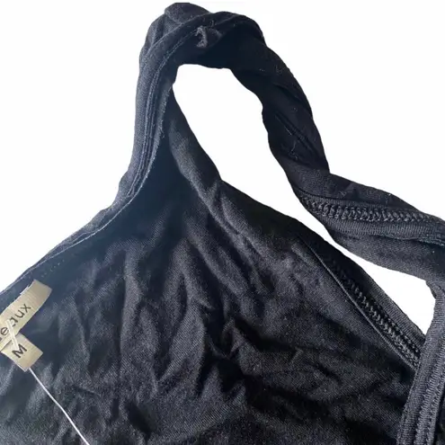 Bordeaux new ске Beaded Seamless Stretch Twisted Strap Top ске Black ске Medium