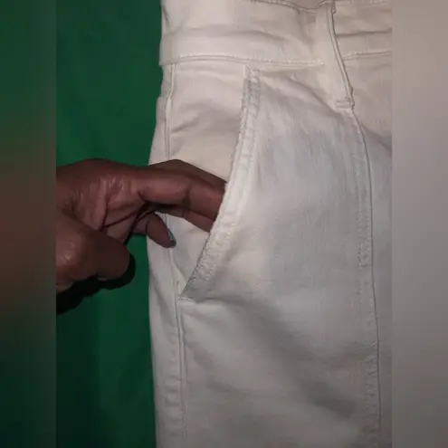 NWT MOTHER The Rambler Cargo Cream Wide Leg Women's Jeans size 30