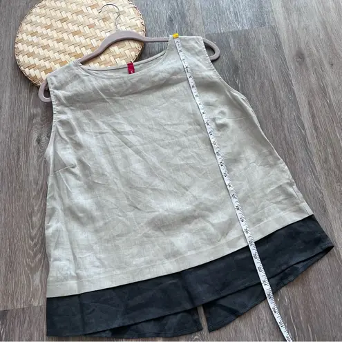 IC by Connie K 100% linen 3 piece set lagenlook art to wear colorblock Gray Size L