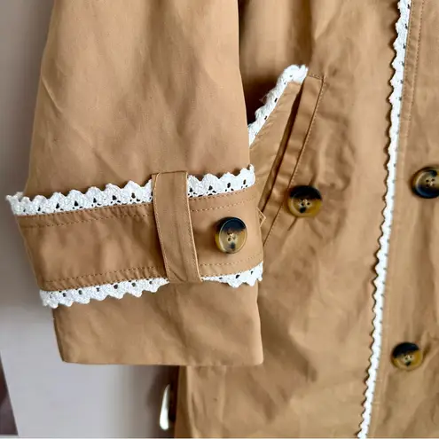 7 For All Mankind NWT  Lace Trim Trench Coat Size M
