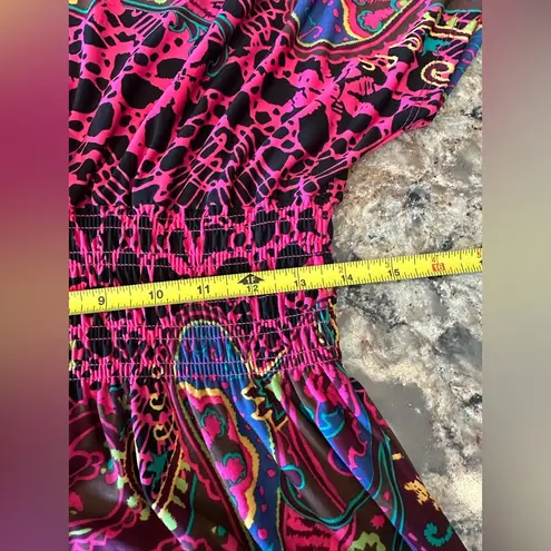 L/XL Flutter Sleeve Maxi Dress Long Hot Pink Size L