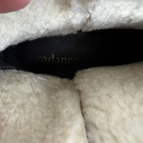 Sundance Sz 38 US 7.5 8 Molly Pitcher Leather Sherpa Lined Booties Boots Buckle