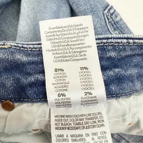 MOTHER Denim The Looker Ankle Fray Skinny Cigarette Jeans Twice Shy Light Wash Blue Size 30