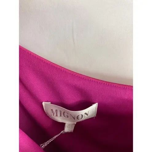 Mignonne Gavigan NWT Mignon Beaded One Shoulder Satin Cocktail Dress 4