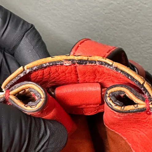 MCM Orange and Tan Monogram Satchel