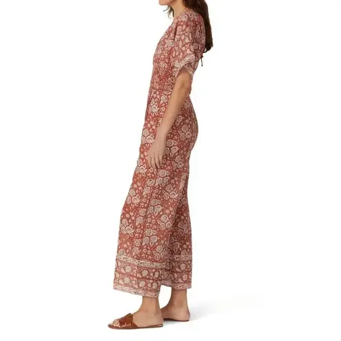 Cleobella Rent the runway sz small printed jess orange floral jumpsuit printed